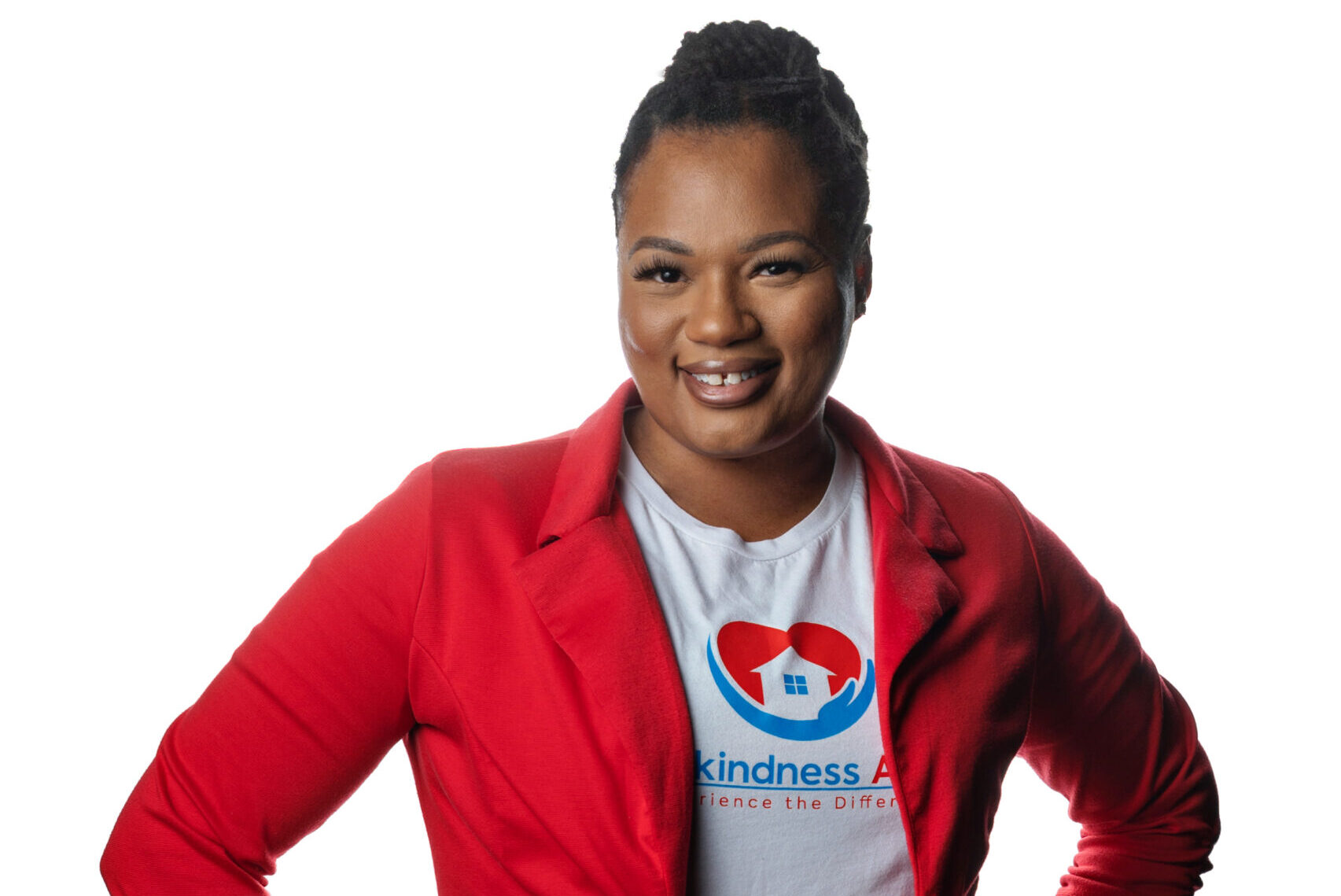 Women posing confidently for professional LinkedIn and press release headshots in Racine, WI